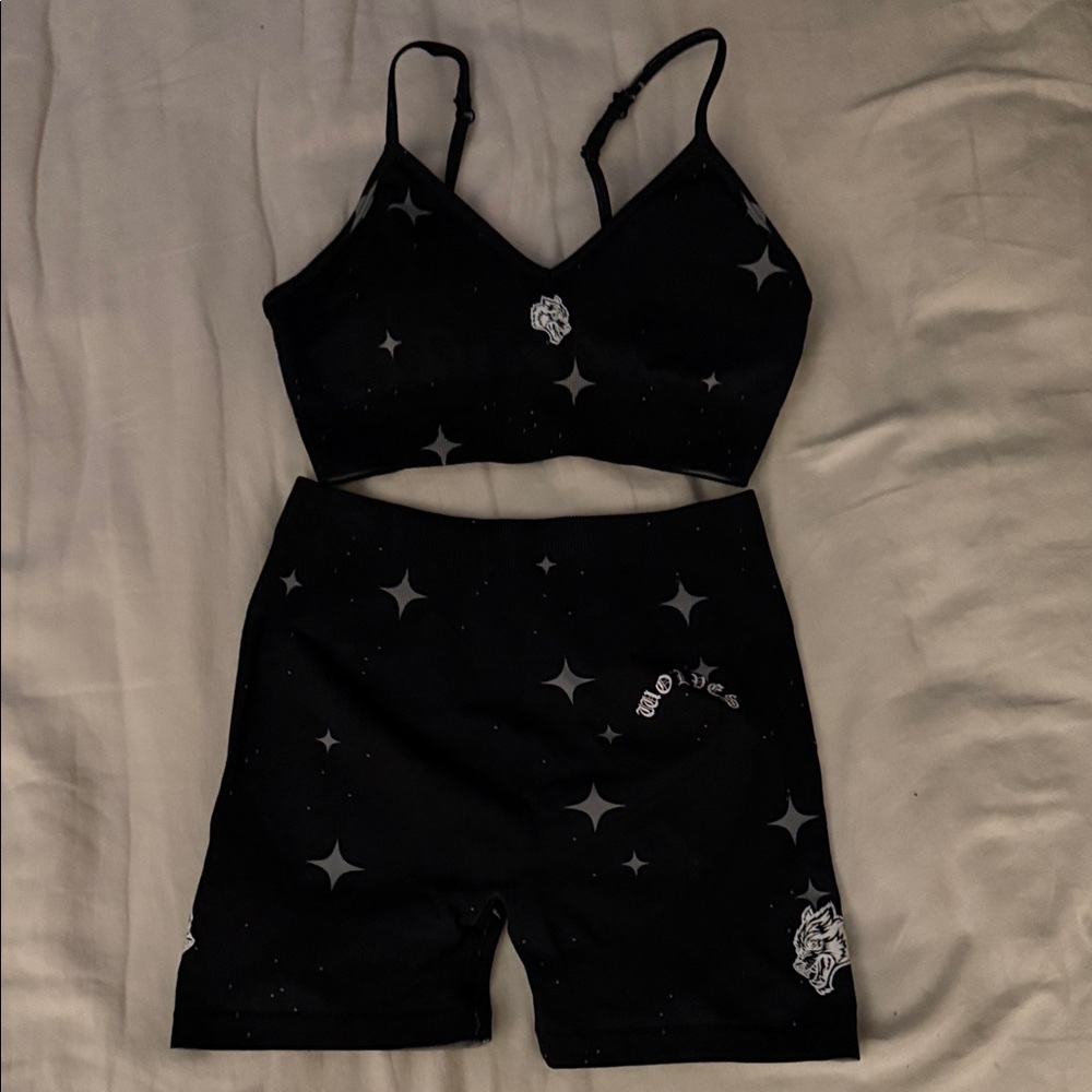 Darc Sport Black Star Print Athletic Shorts Set